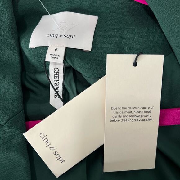 $595 Cinq à Sept Cheyenne Rhinestone Fringe Blazer - Picture 11 of 13